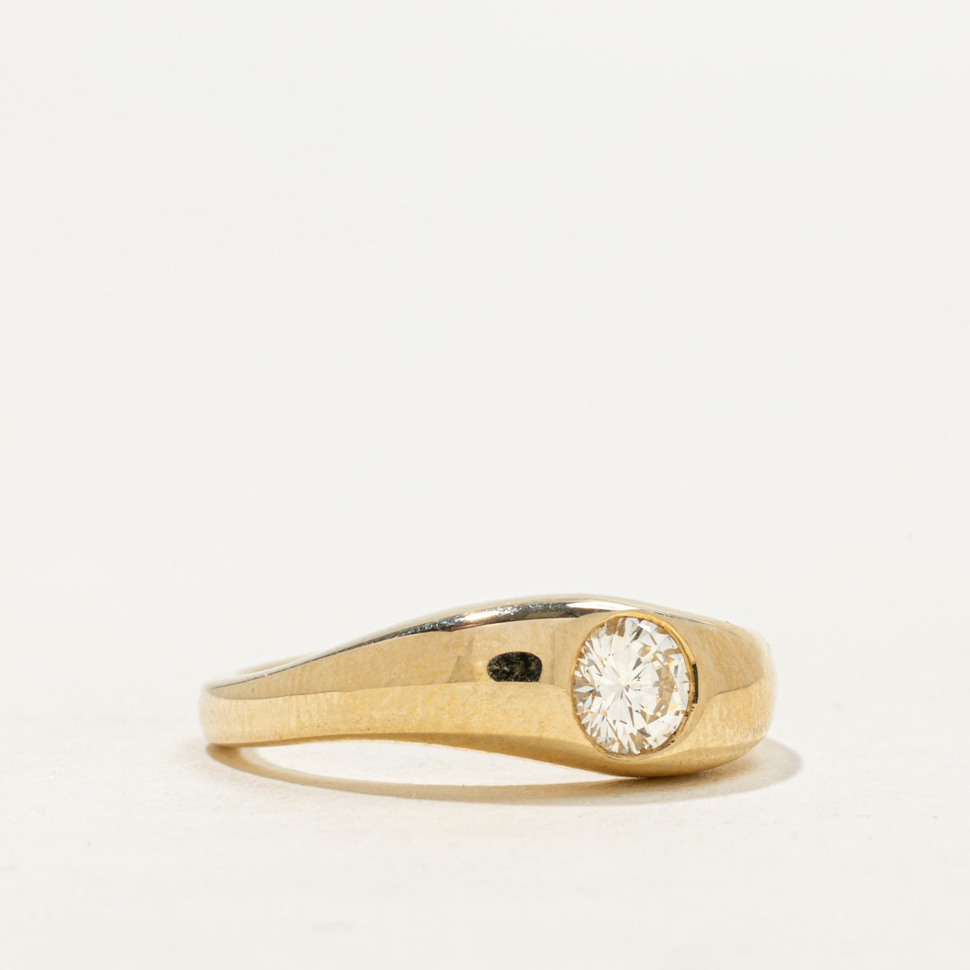 Bague ondulée en or jaune 14 carats et diamants « 100 façons » | 0,40 | Taille 6,75