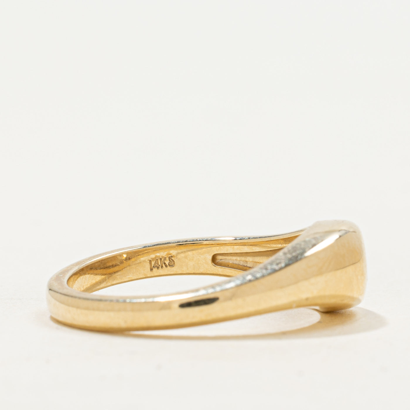 Bague ondulée en or jaune 14 carats et diamants « 100 façons » | 0,40 | Taille 6,75