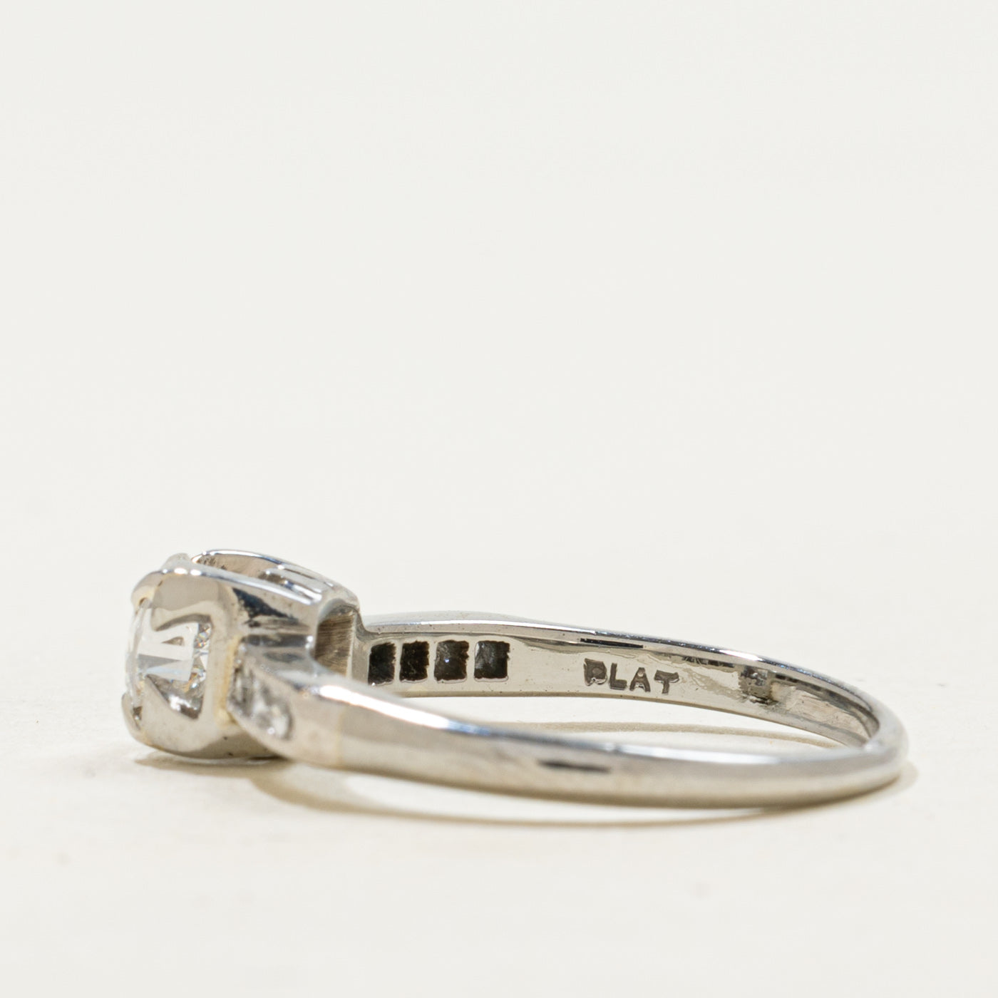 Platinum Diamond Accented Engagement Ring | 0.44ct SI1/SI2 G/H, 0.04ctw | SZ 4.75