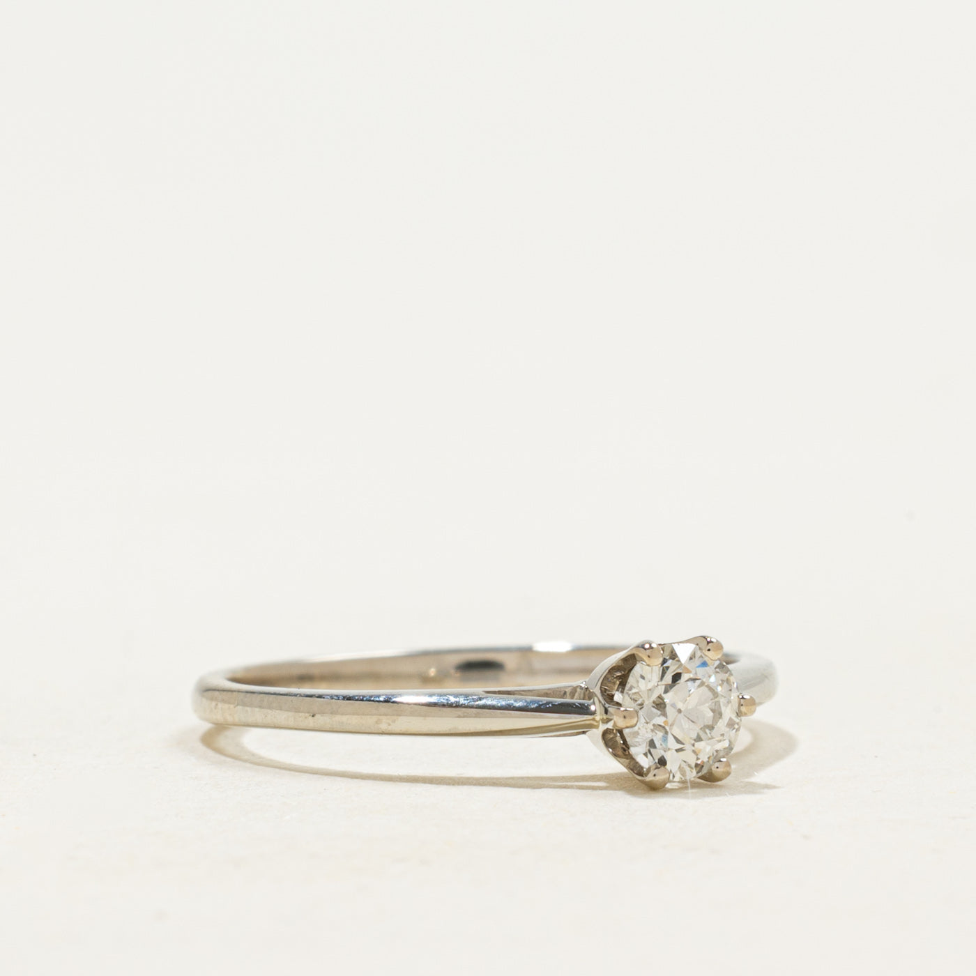 Bague solitaire en diamant taille cathédrale | 0,27 ct | Taille 5,5