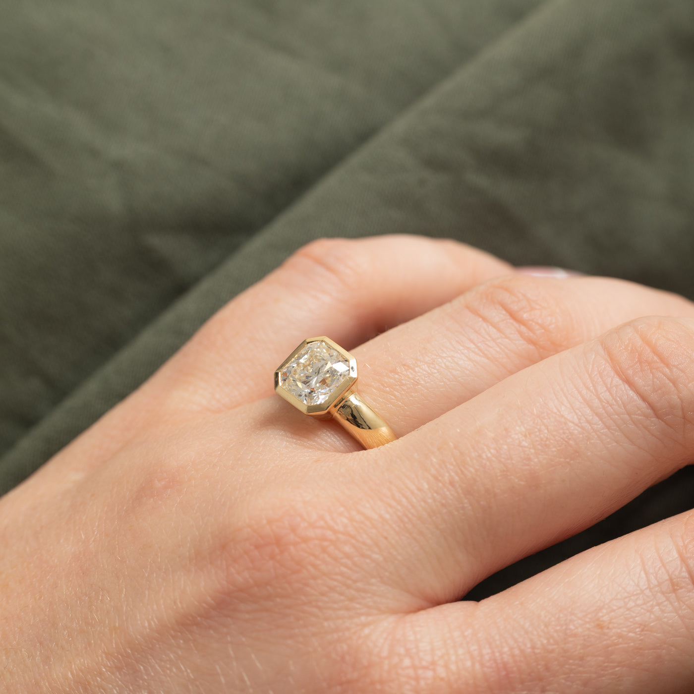 '100 Ways' 14k Yellow Gold Bezel Set Asscher Diamond Ring | 2.13ct | SZ 7