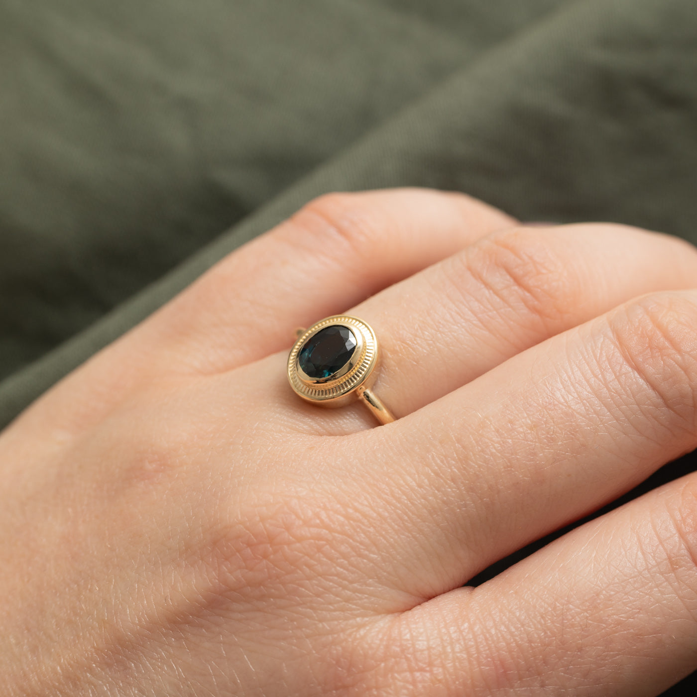 '100 Ways' 10k Bezel Set Oval Sapphire Ring | 1.28ct | SZ 6.75