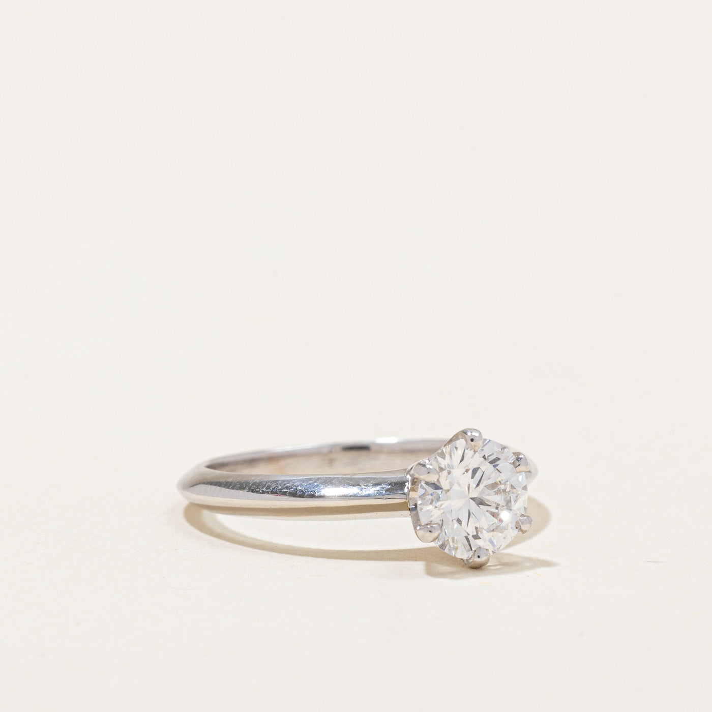 GIA Certified Six Prong Knife Edge Diamond Engagement Ring | 1.04ct SI1 H Ex | SZ 6.25 |