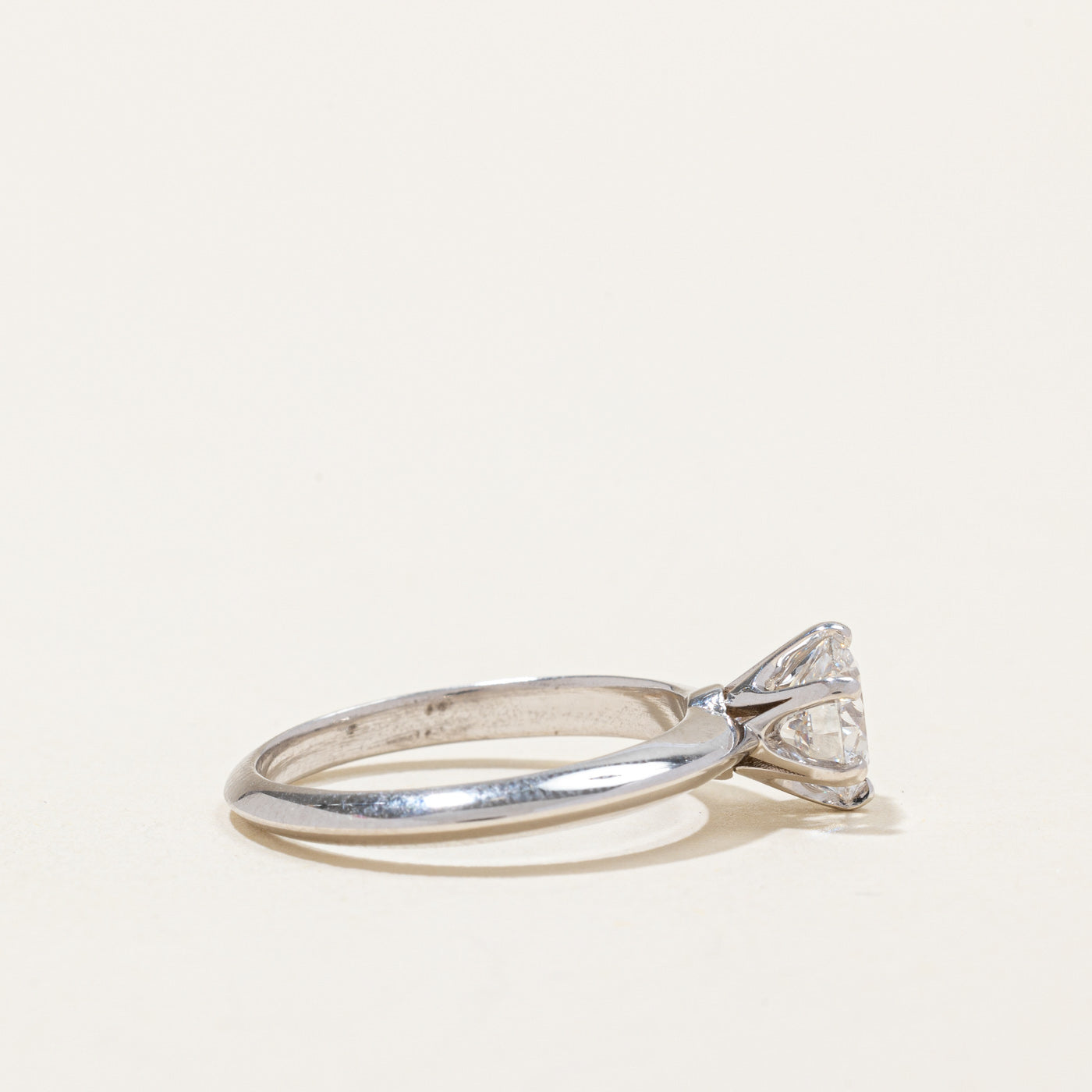 GIA Certified Six Prong Knife Edge Diamond Engagement Ring | 1.04ct SI1 H Ex | SZ 6.25 |