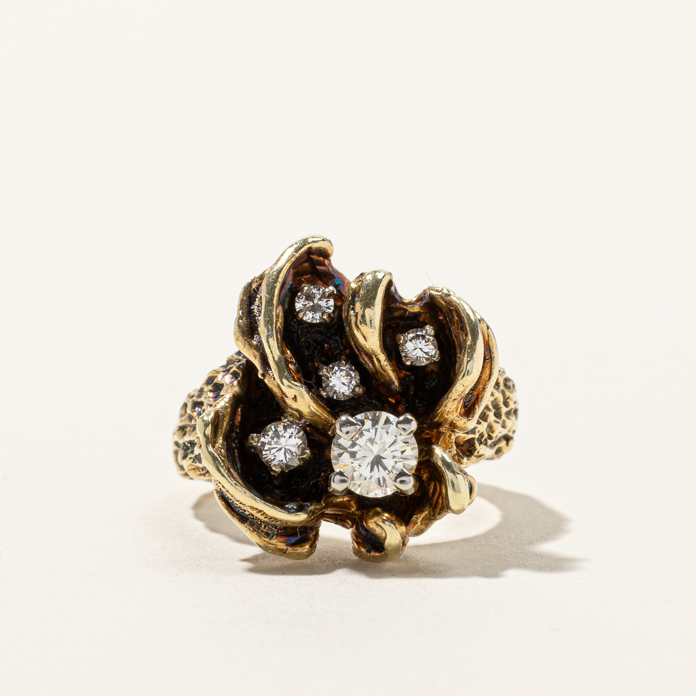 Textured Diamond Ring | 0.80ctw | SZ 6.5 |