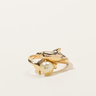 Pearl Dolphin Ring | SZ 6.75 |