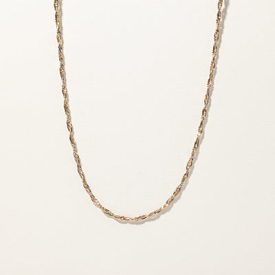 Two Tone Gold Braided Chain | 18