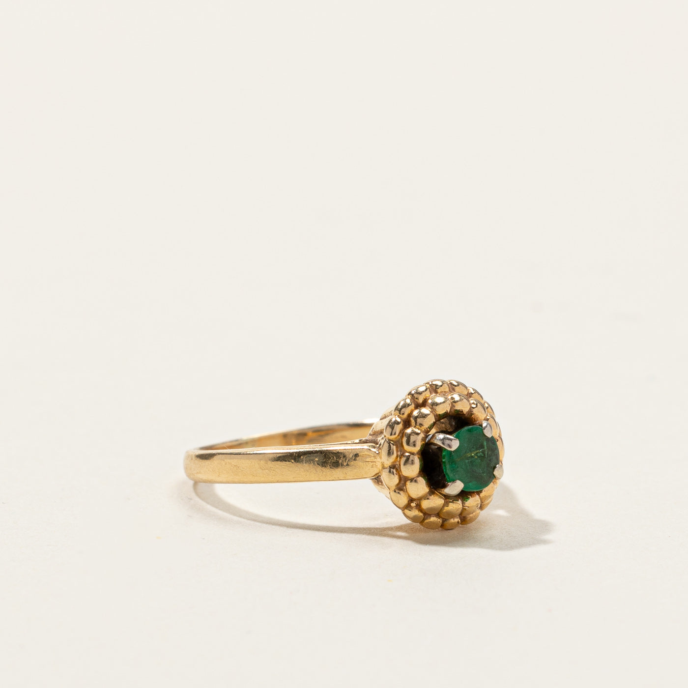 Emerald Gold Ring | 0.15ct | SZ 5 |