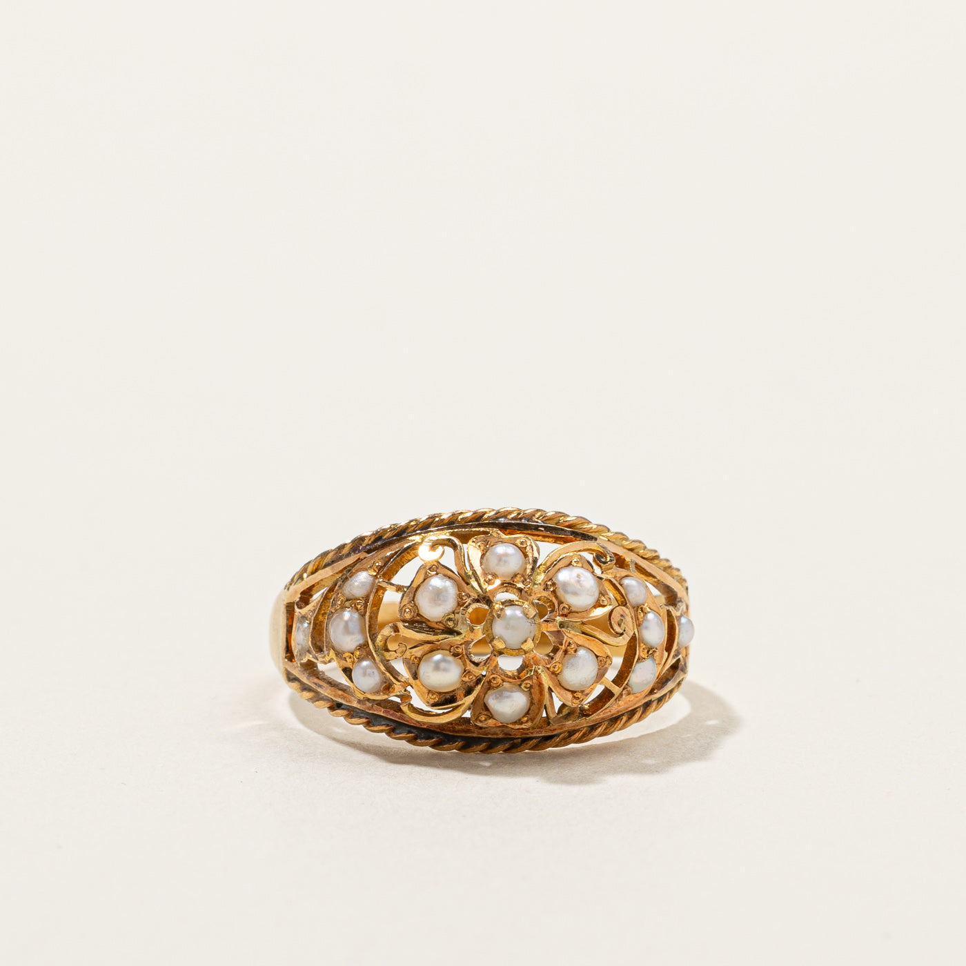 Filigree Pearl Ring | SZ 7.5 |