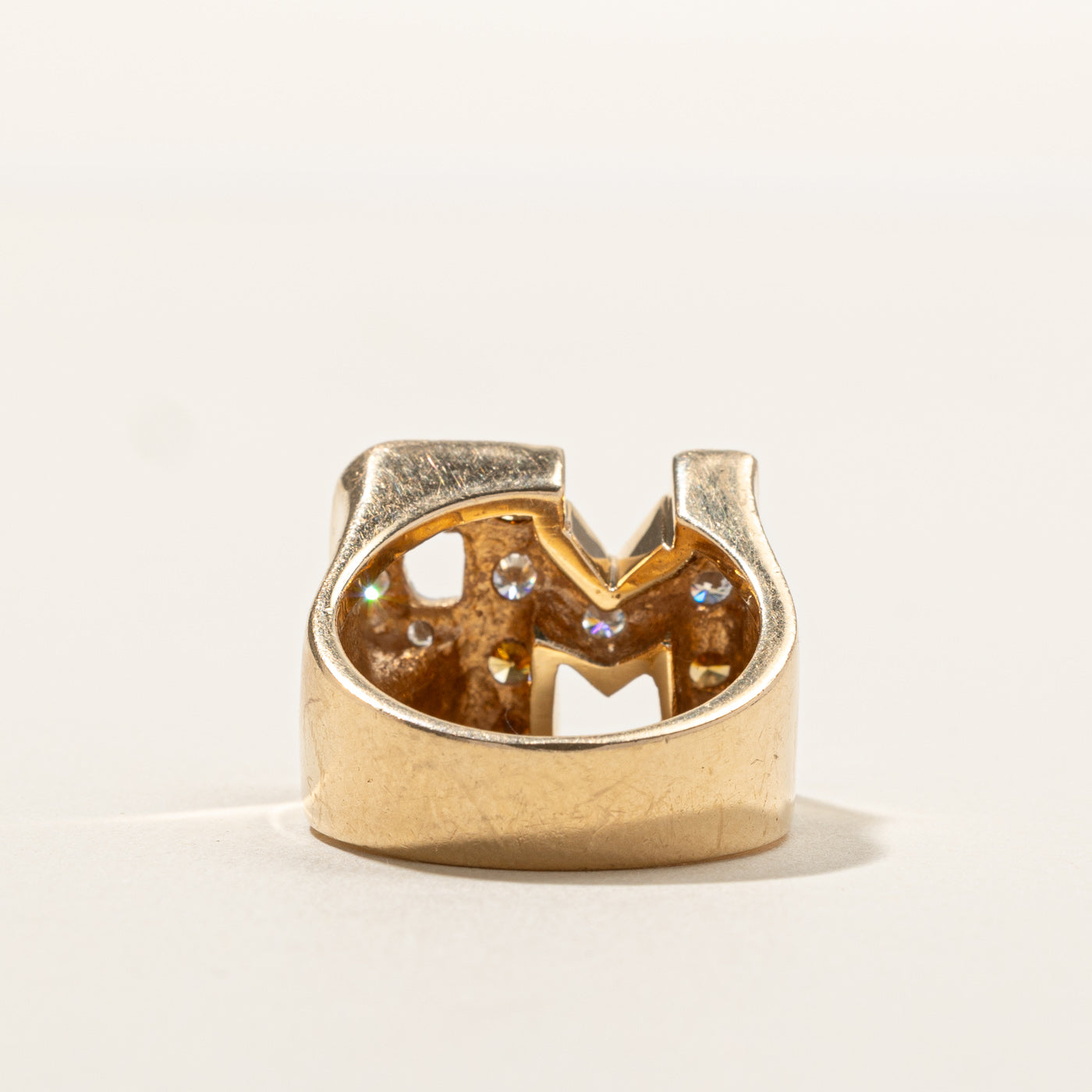 Bague initiale en diamant « MP » | 0,89 ct | Taille 7 | 