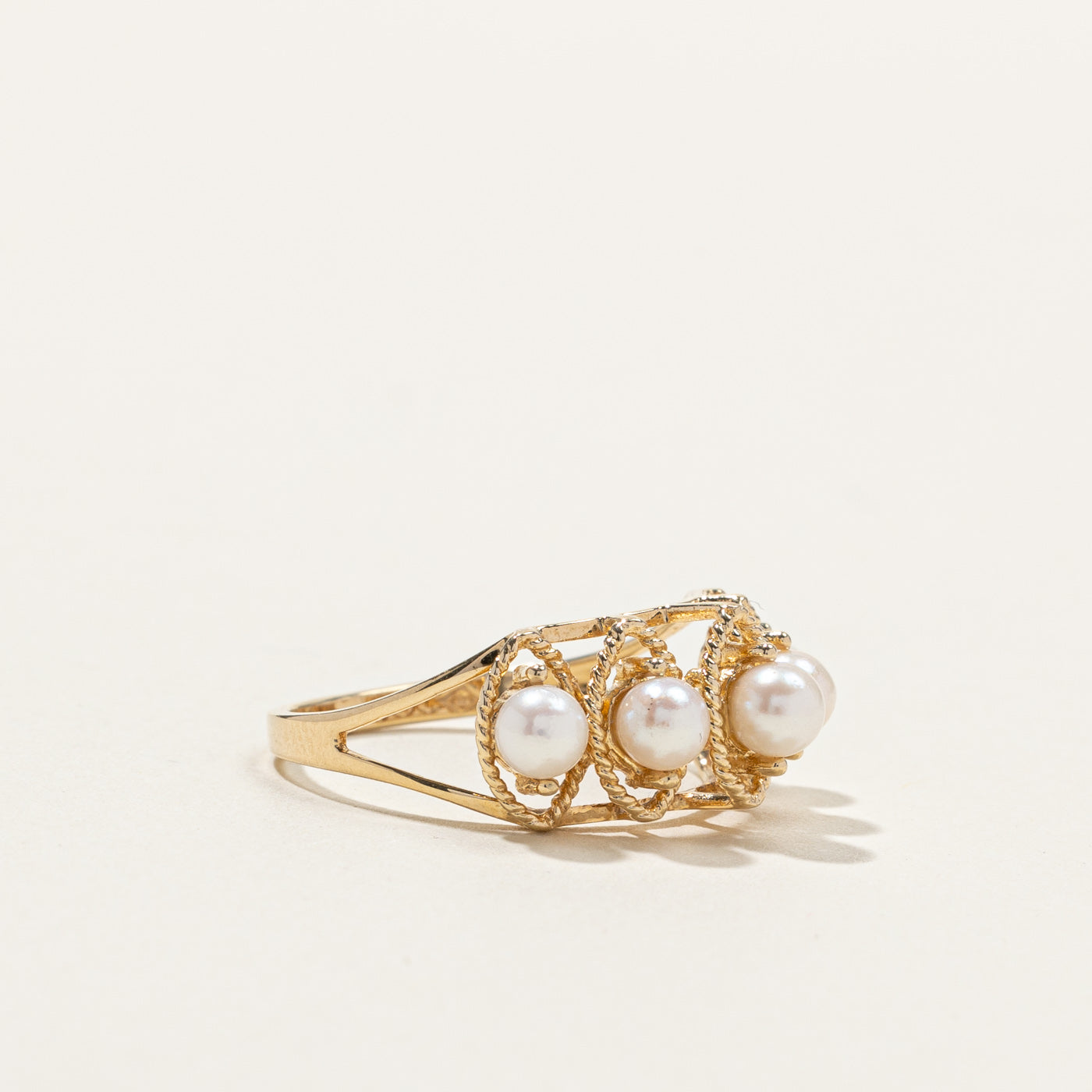 Five Stone Pearl Ring | SZ 6.75 |