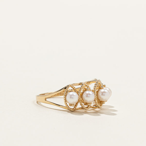 Five Stone Pearl Ring | SZ 6.75 |