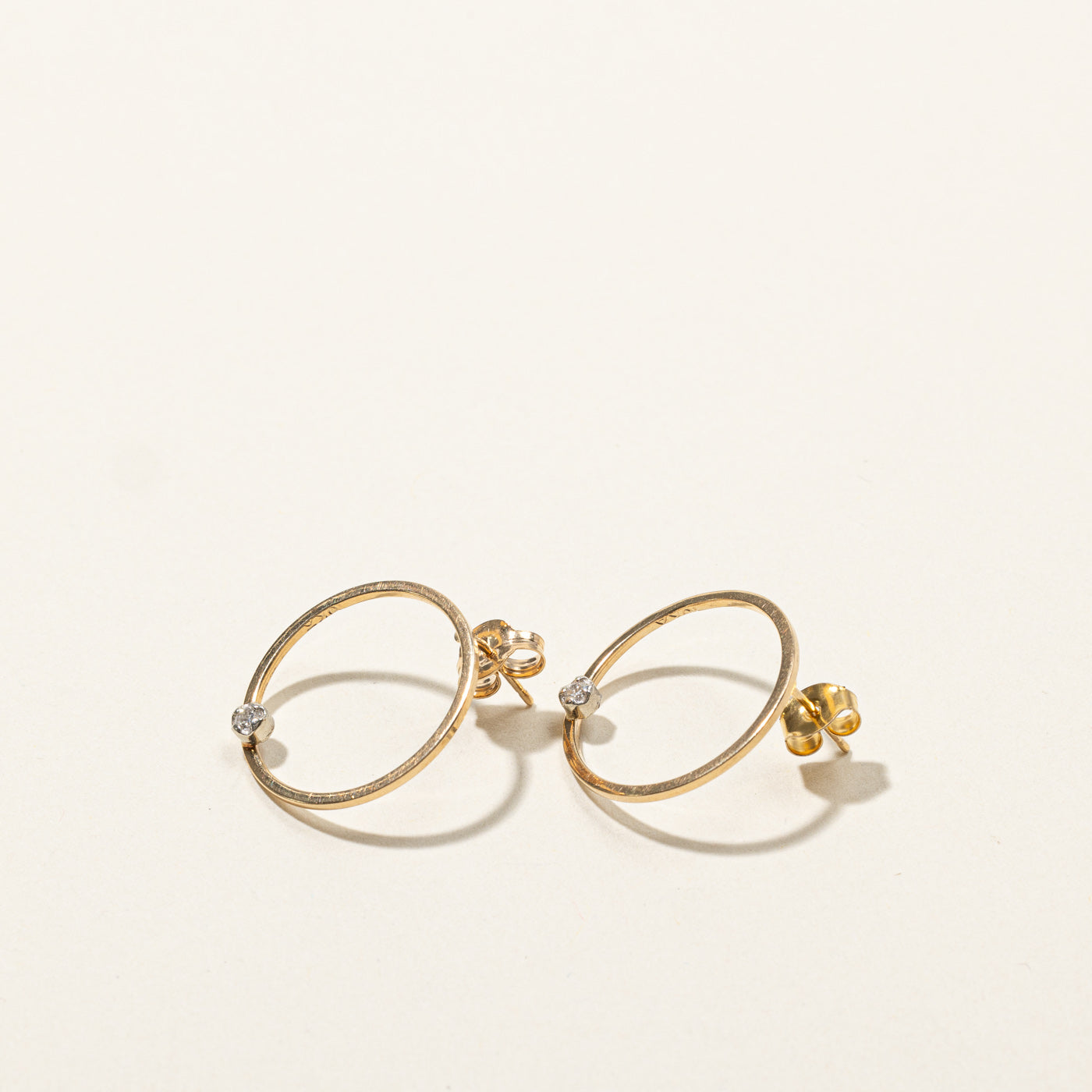 Diamond Circle Earrings | 0.05ctw |