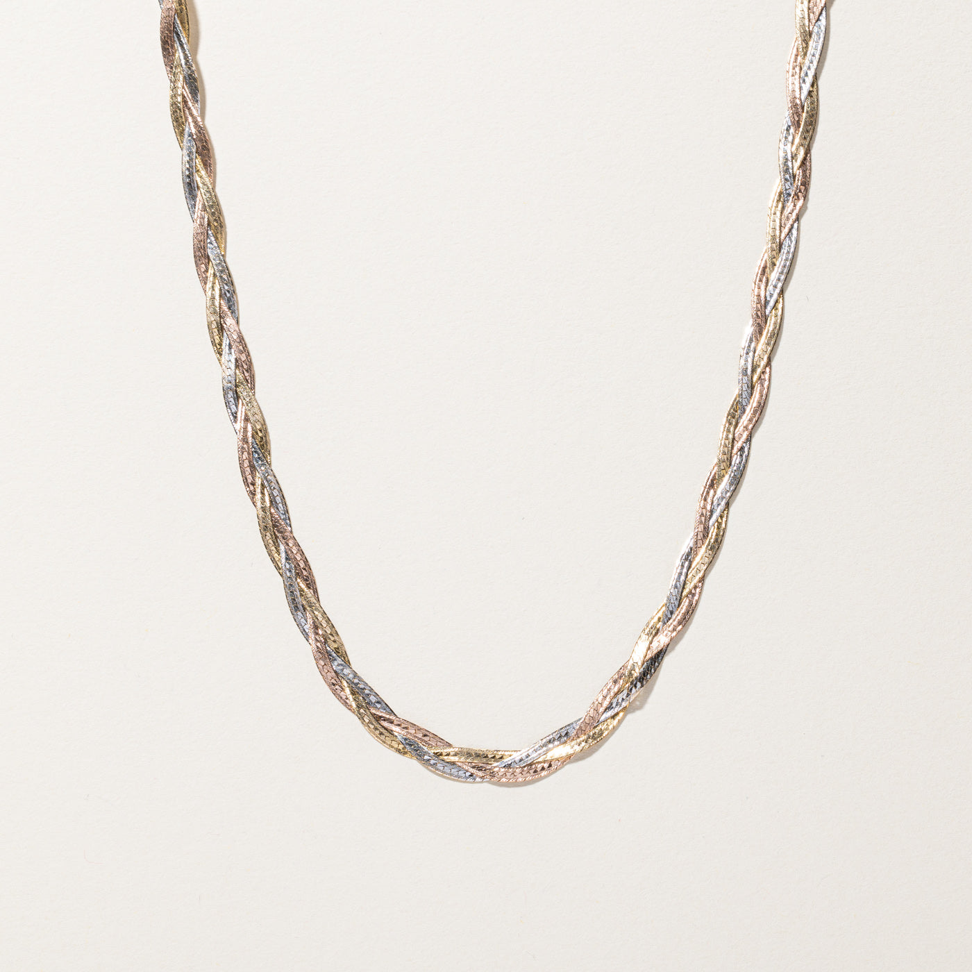 Tri Tone Gold Braided Chain | 18"|