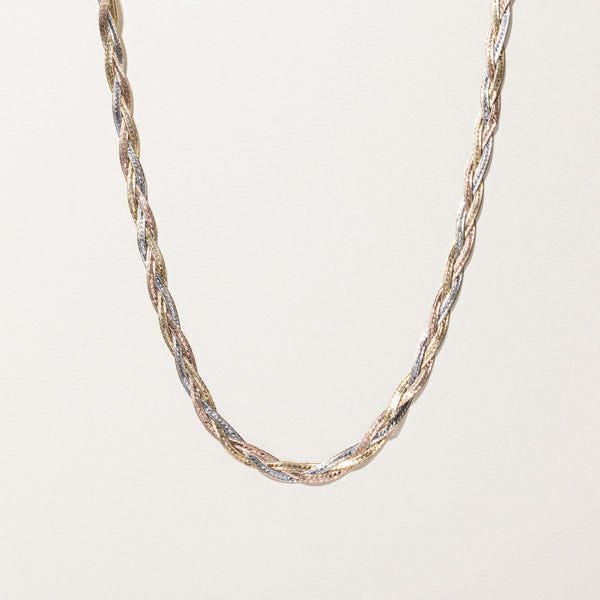 Tri Tone Gold Braided Chain | 18