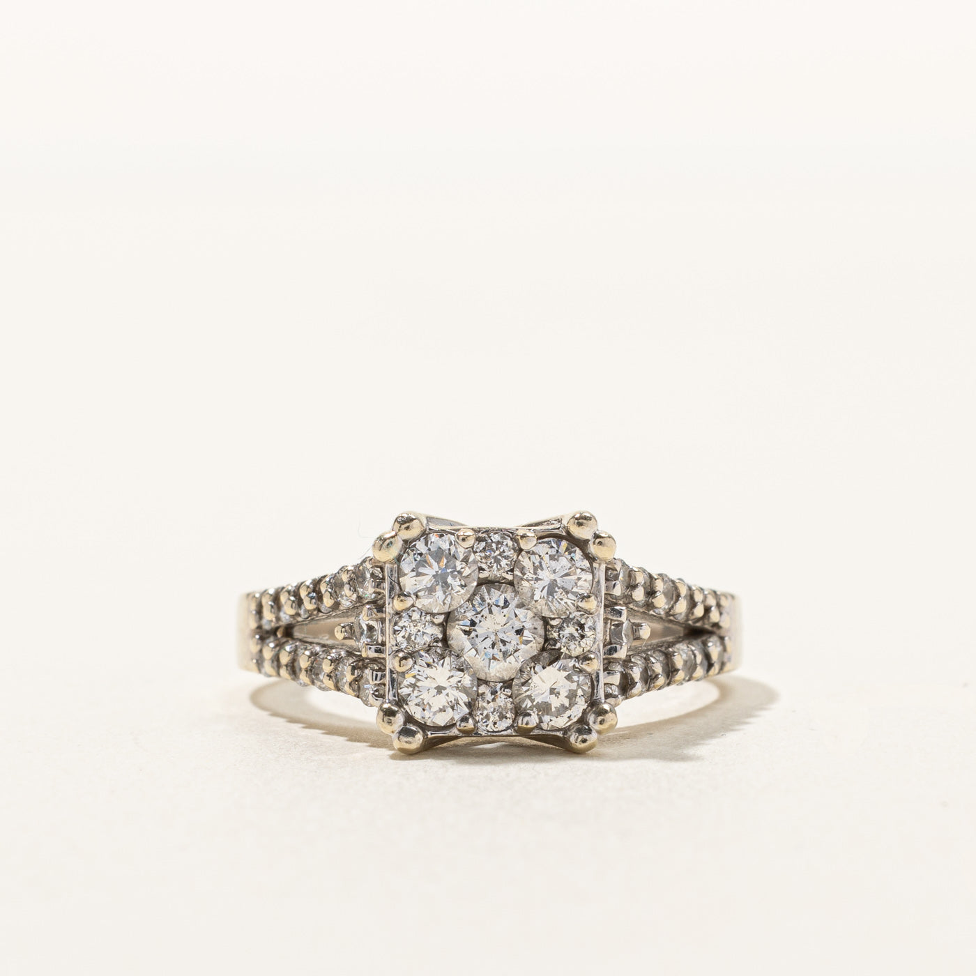 Cluster Set Diamond Split Shank Ring | 1.18ctw | SZ 8.75 |