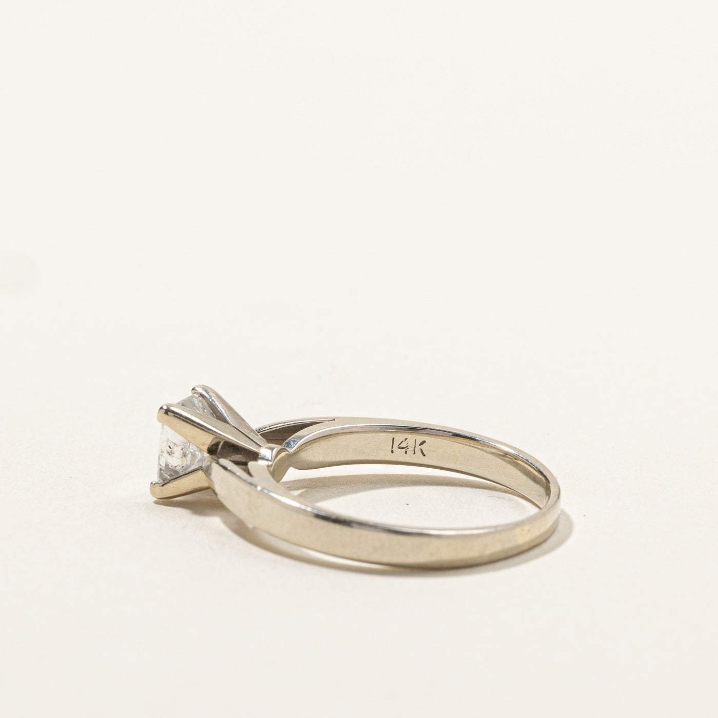 Solitaire Princess Cut Diamond Engagement Ring | 1.04ct I1 H | SZ 7.25 |