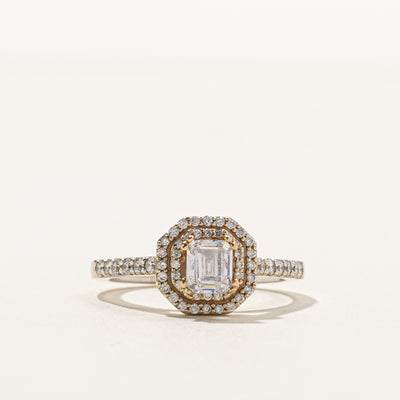 Asscher Cut Diamond Halo Engagement Ring | 0.90ctw | SZ 6.25 |