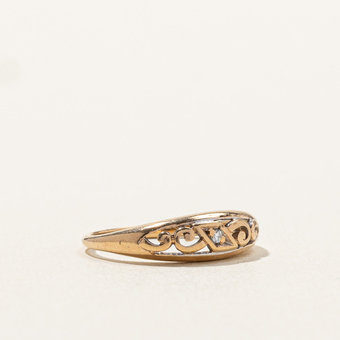 Bague en filigrane avec diamant | 0,01 ct | Taille 3 | 