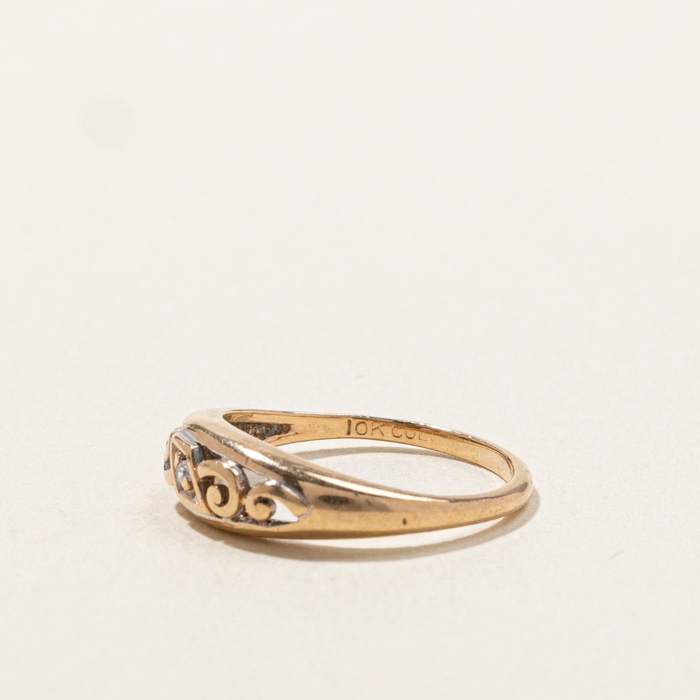 Bague en filigrane avec diamant | 0,01 ct | Taille 3 | 