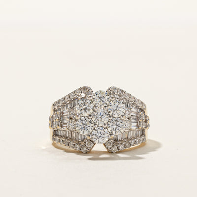 High Set Cluster Diamond Ring | 2.30ctw | SZ 6.75 |