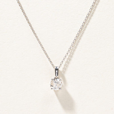 Solitaire Diamond Pendant Necklace | 0.94ct | 18