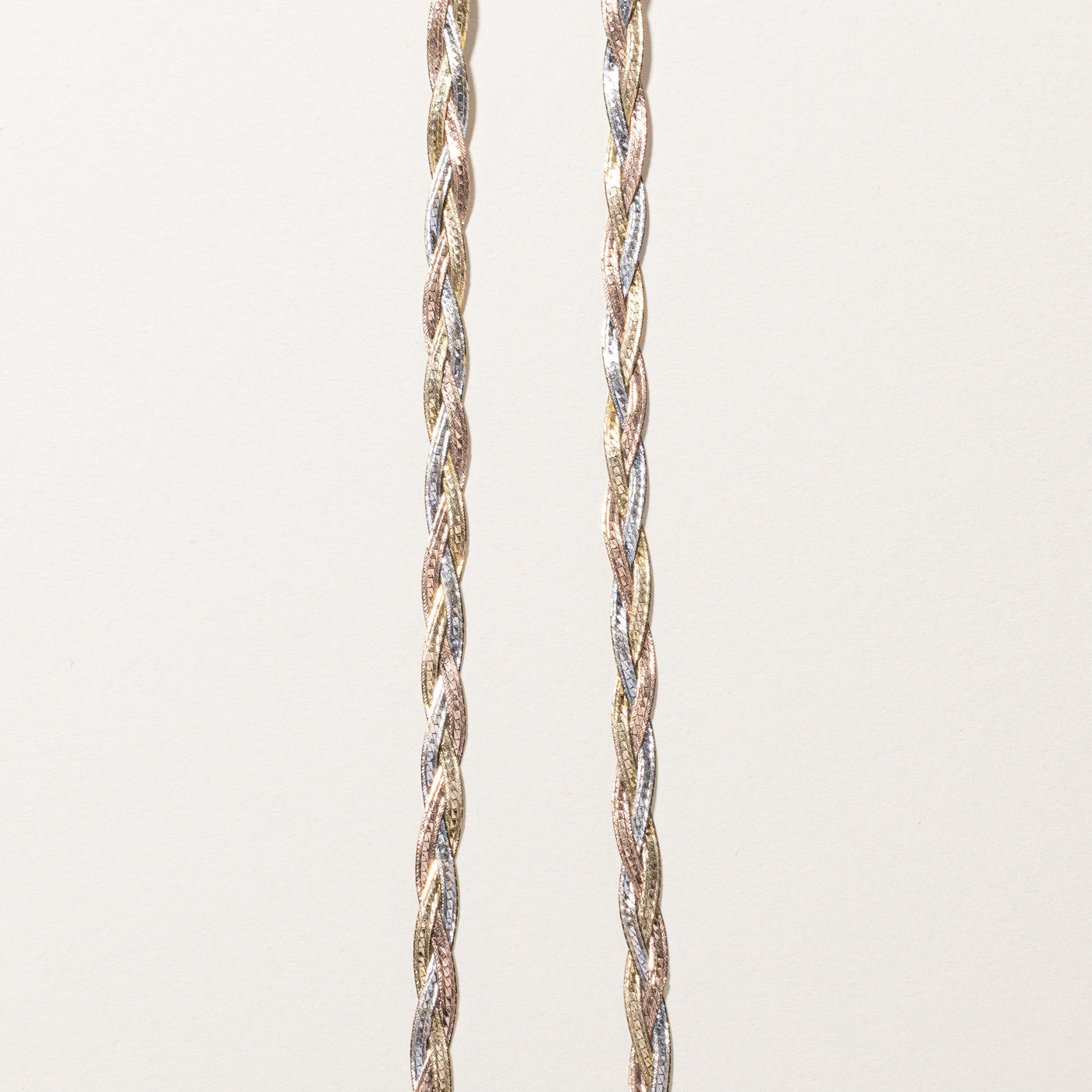 Tri Tone Gold Braided Chain | 18"|