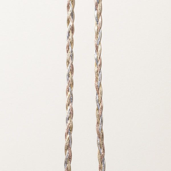 Tri Tone Gold Braided Chain | 18