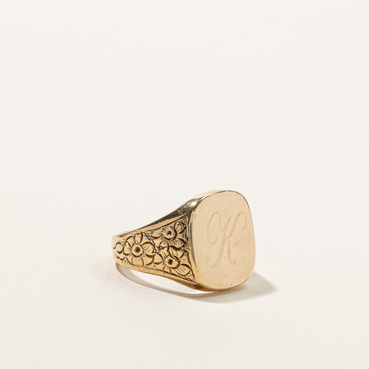 1967 London Gold Initial "K" Signet Ring | SZ 10.25 |