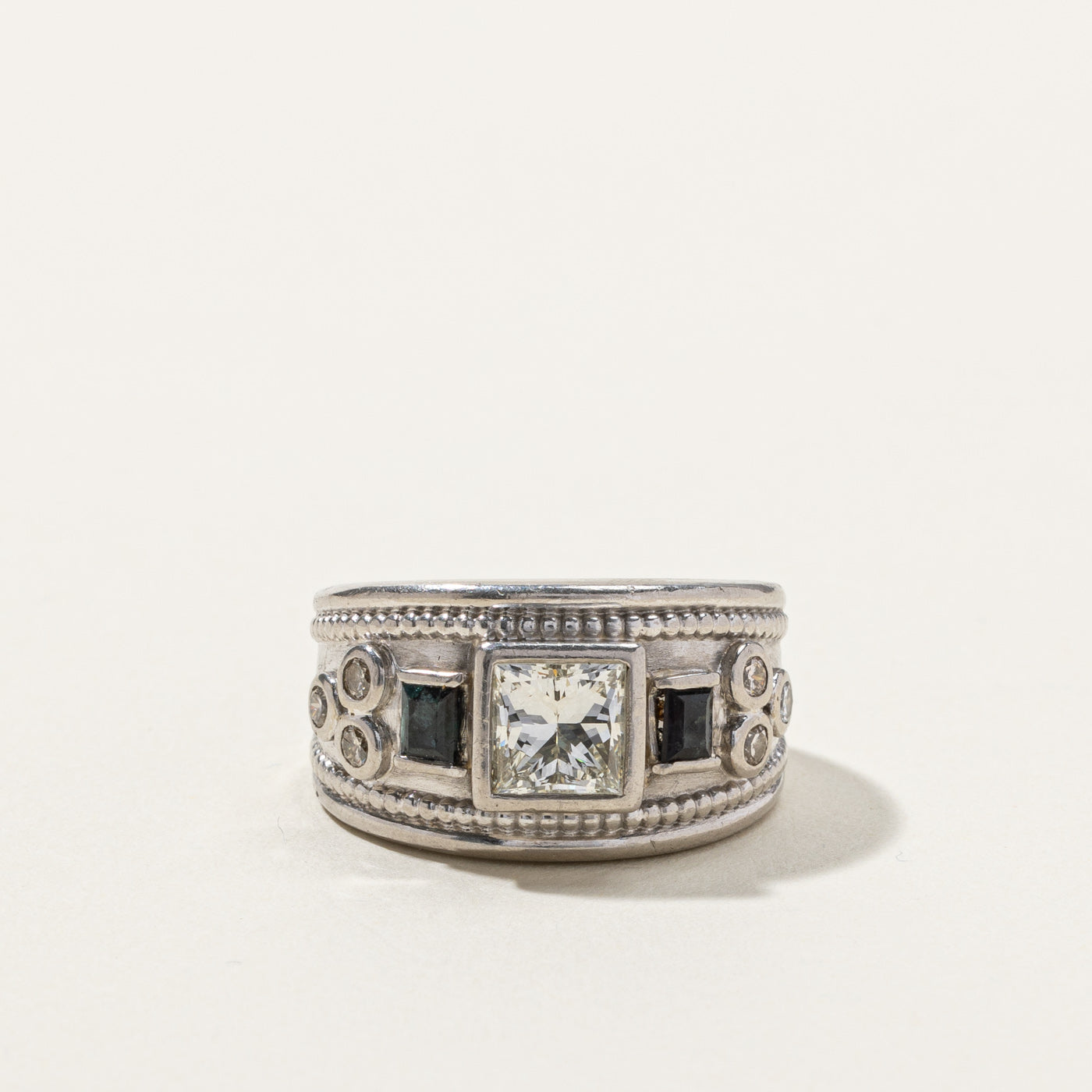 Bague de fiançailles en diamant et alexandrite | 1,63 ct SI1 I/J | 0,48 ct | Taille 7,5 | 