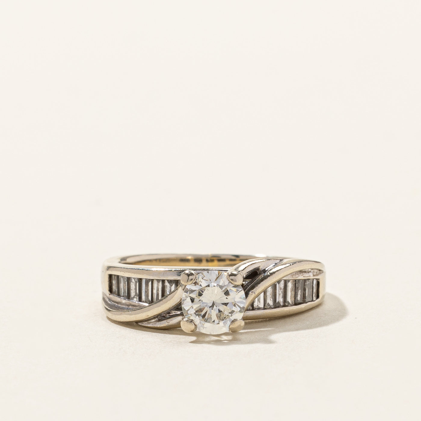 Solitaire with Accents Diamond Engagement Ring | 0.81ctw I1 I/J | SZ 4.75 |