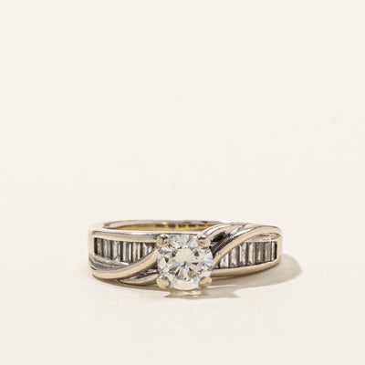 Solitaire with Accents Diamond Engagement Ring | 0.81ctw I1 I/J | SZ 4.75 |