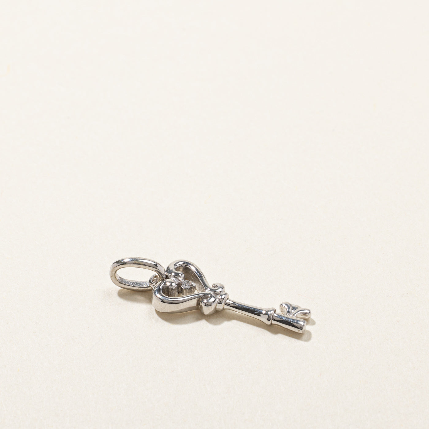 Diamond Heart Key Charm | 0.005ct |