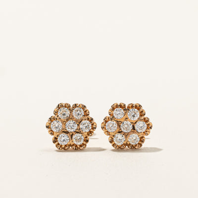 Victorian Cluster Set Old European Diamond Earrings | 2.10ctw VS1/2 G/H |