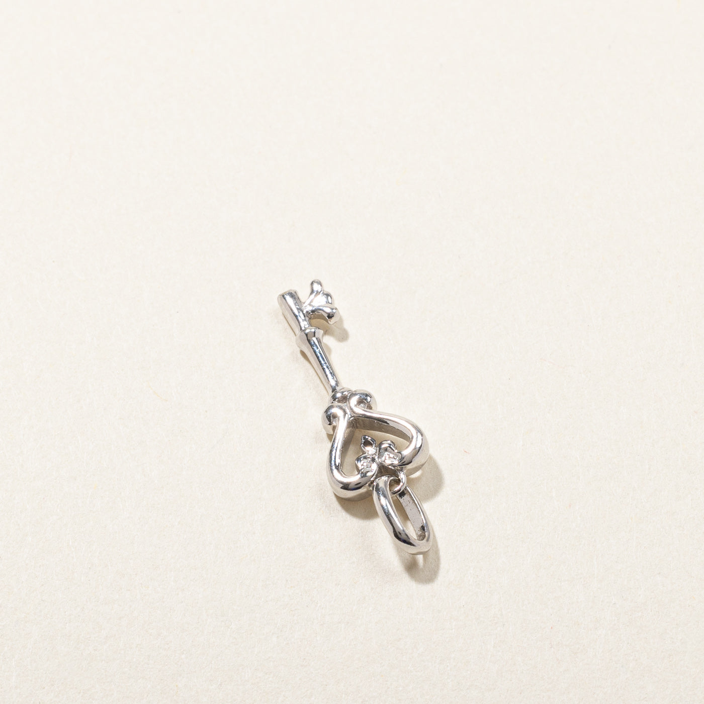 Diamond Heart Key Charm | 0.005ct |