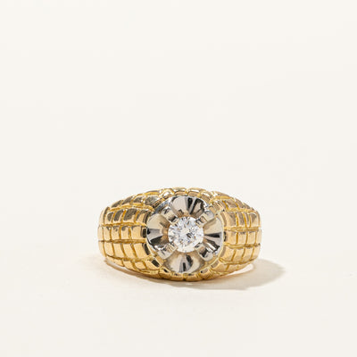 Claw Set Diamond Textured Ring | 0.32ct | SZ 6.75 |