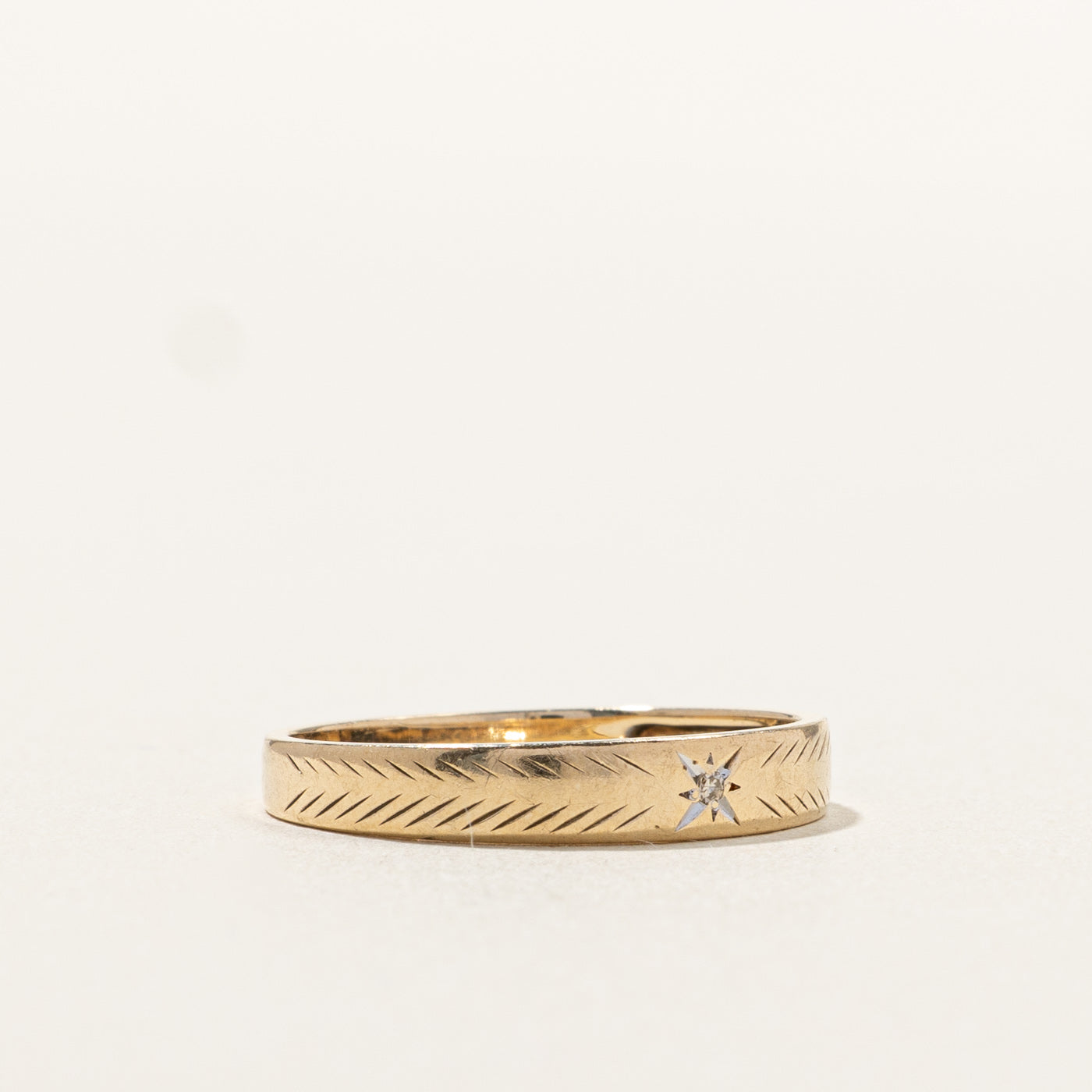 Textured Diamond Band | 0.005ct | SZ 6.5 |