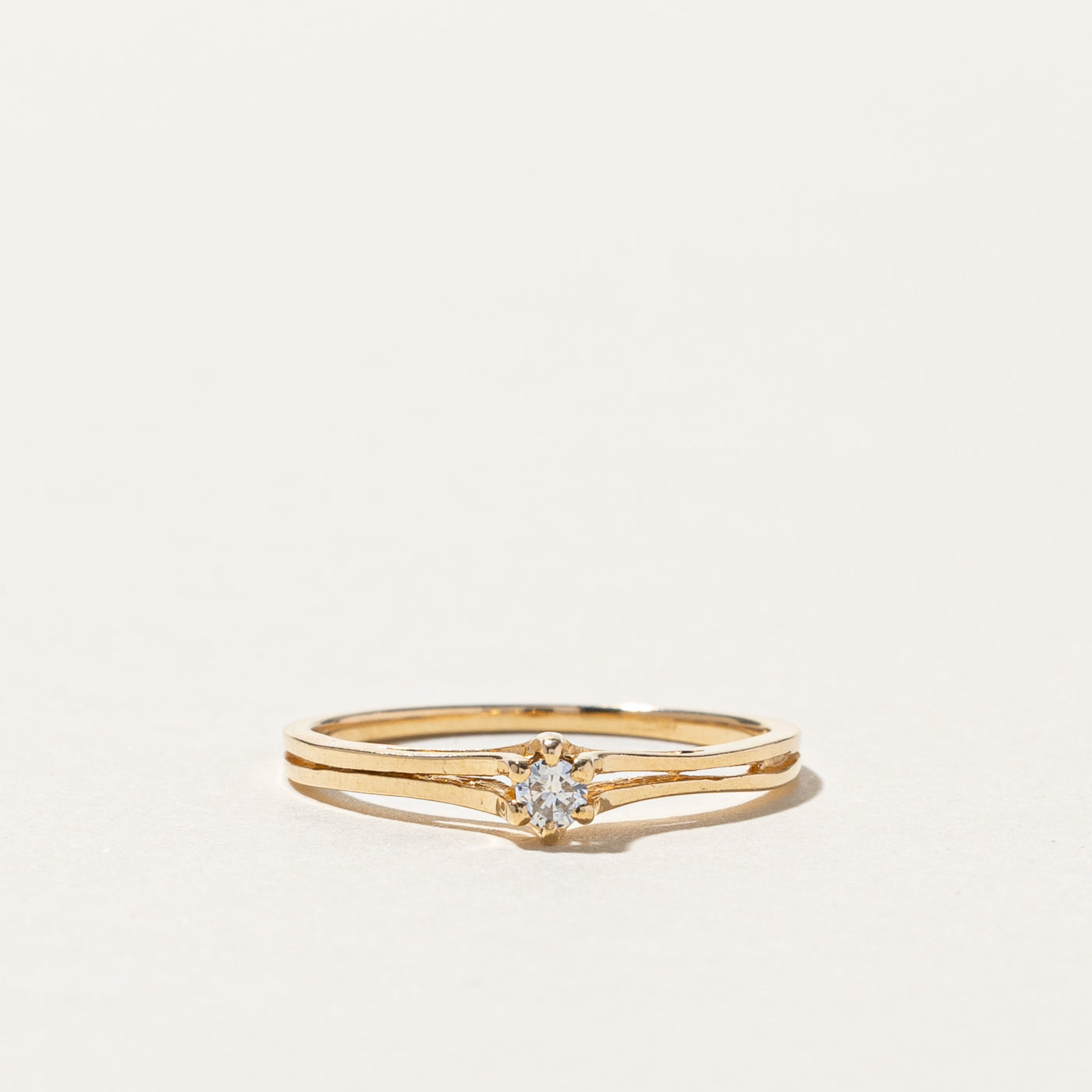 Bague solitaire en diamant | 0,05 ct | Taille 6,5 | 