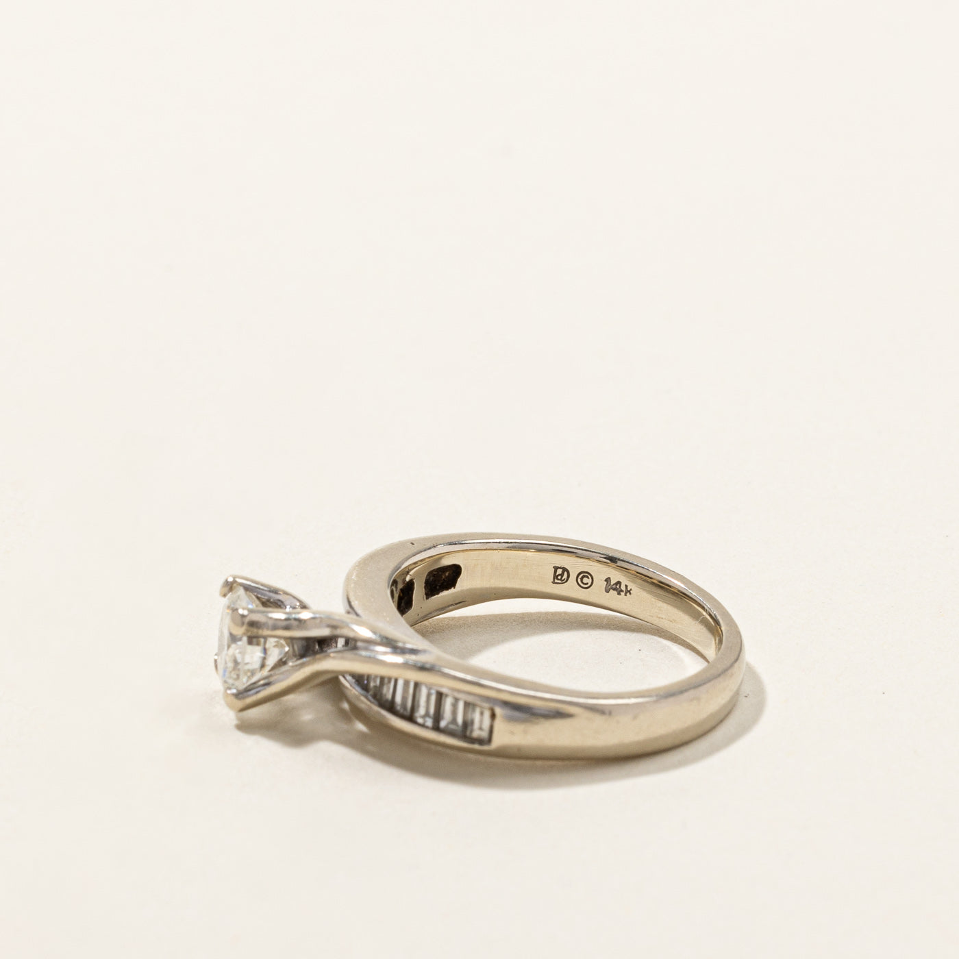 Solitaire with Accents Diamond Engagement Ring | 0.81ctw I1 I/J | SZ 4.75 |