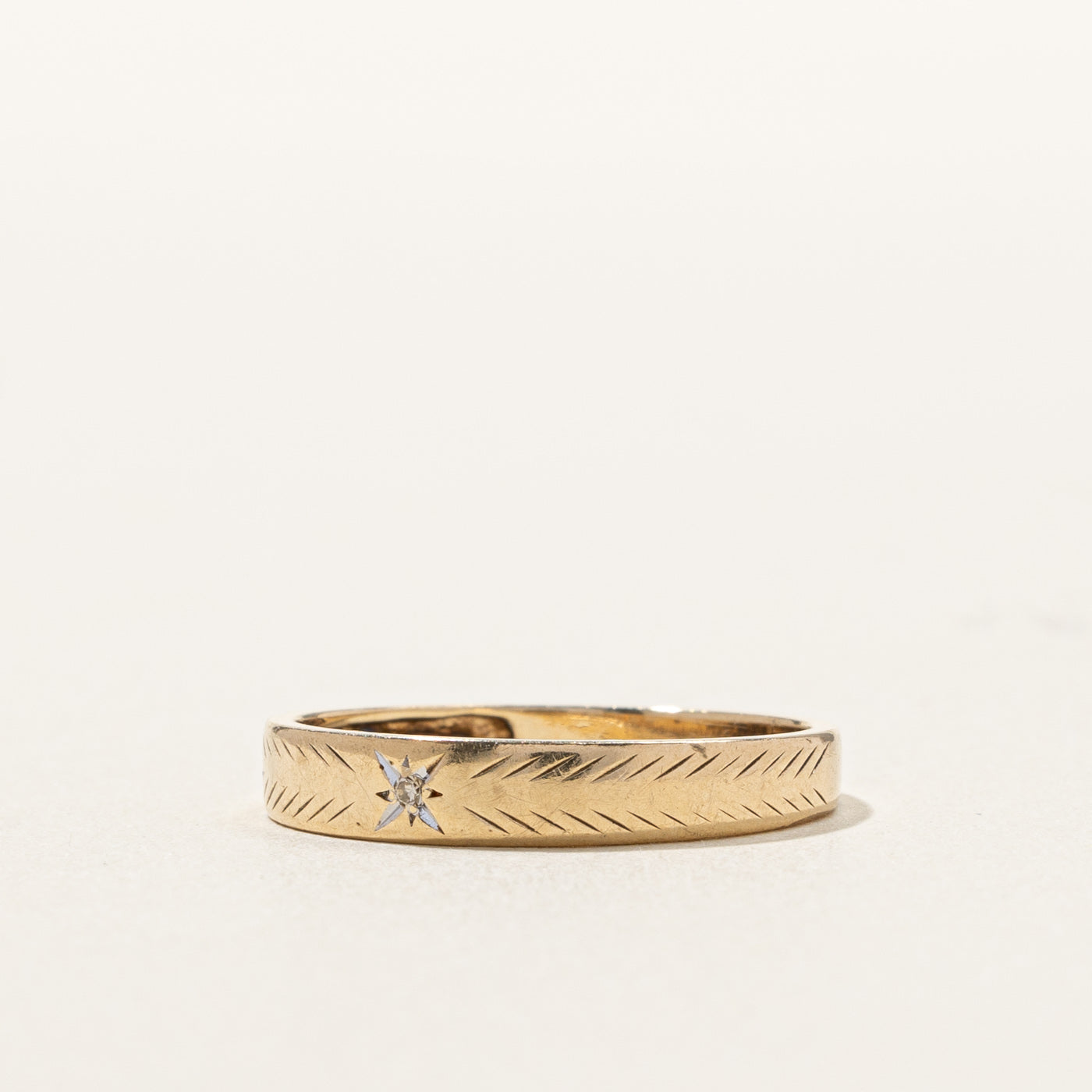 Textured Diamond Band | 0.005ct | SZ 6.5 |