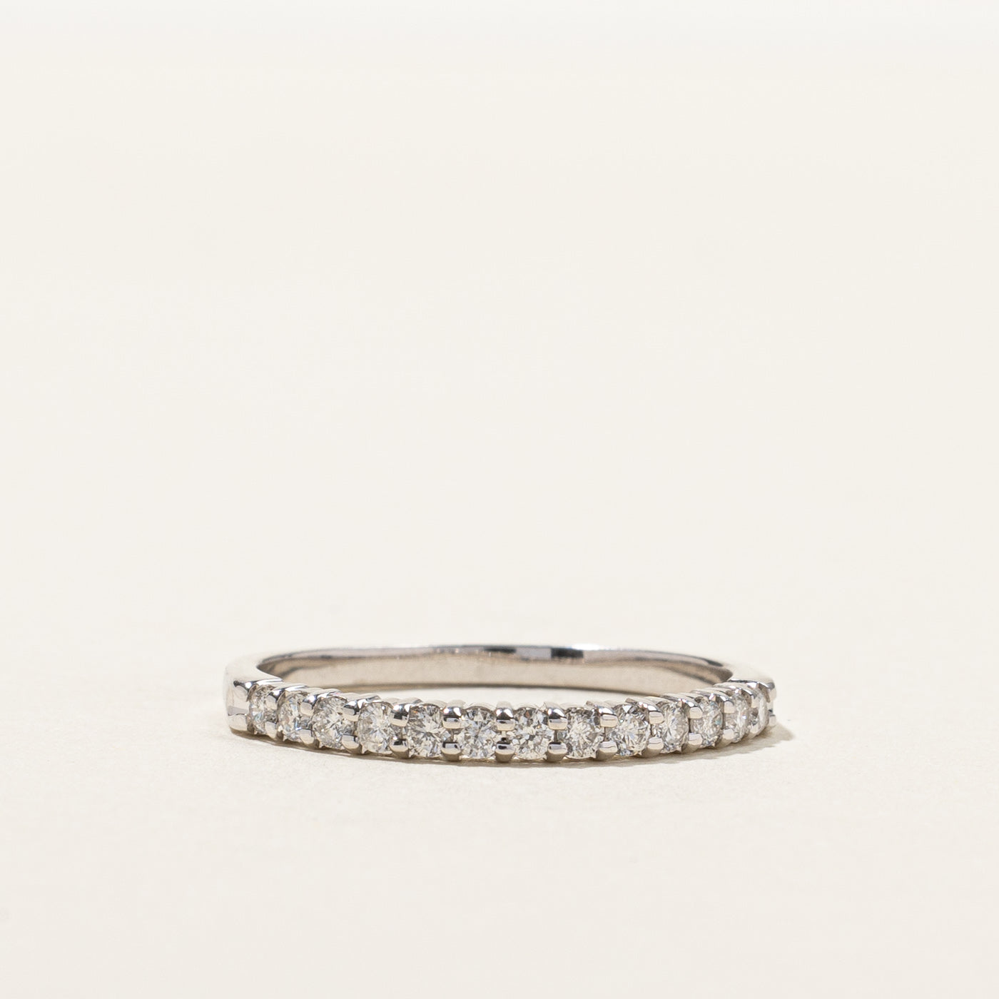 Pave Set Semi Eternity Diamond Band | 0.20ctw | SZ 6.5 |