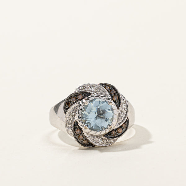 Aquamarine & Diamond Cocktail Ring | 1.50ct | 0.22ctw | SZ 9 |