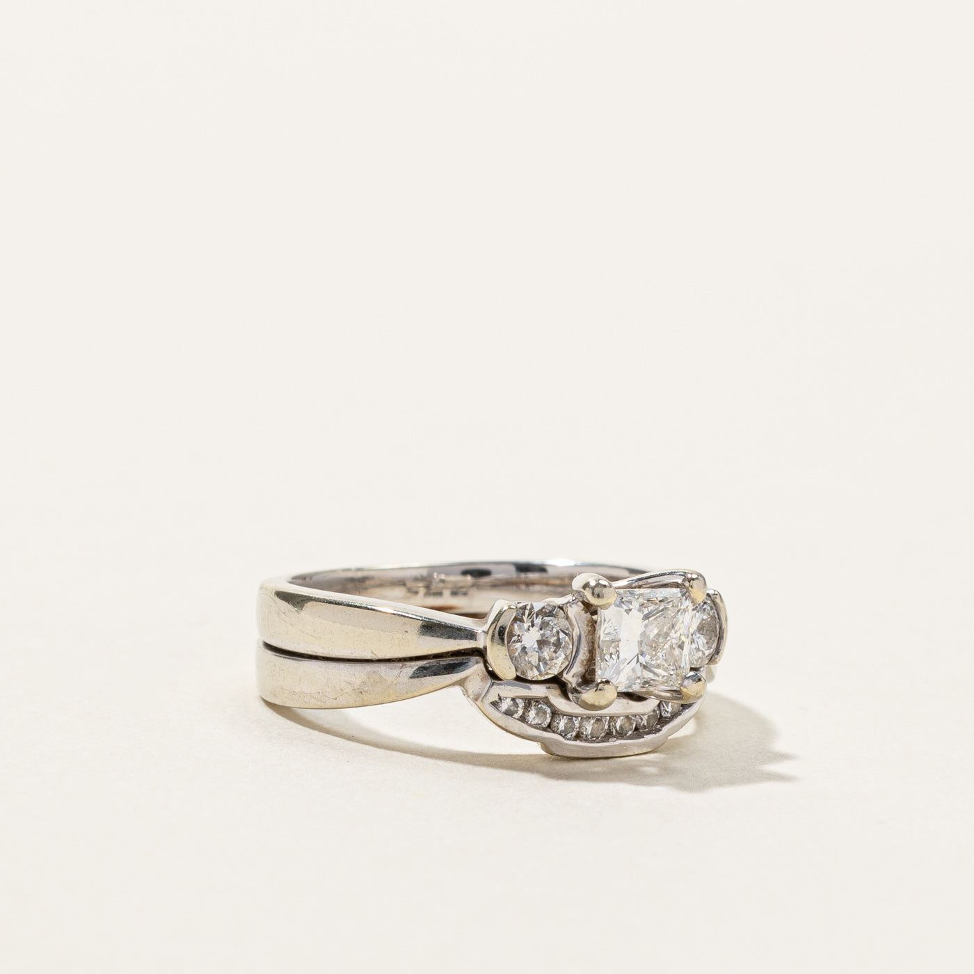 Three Stone Diamond Soldered Ring | 0.84ctw | SZ 5.25 |