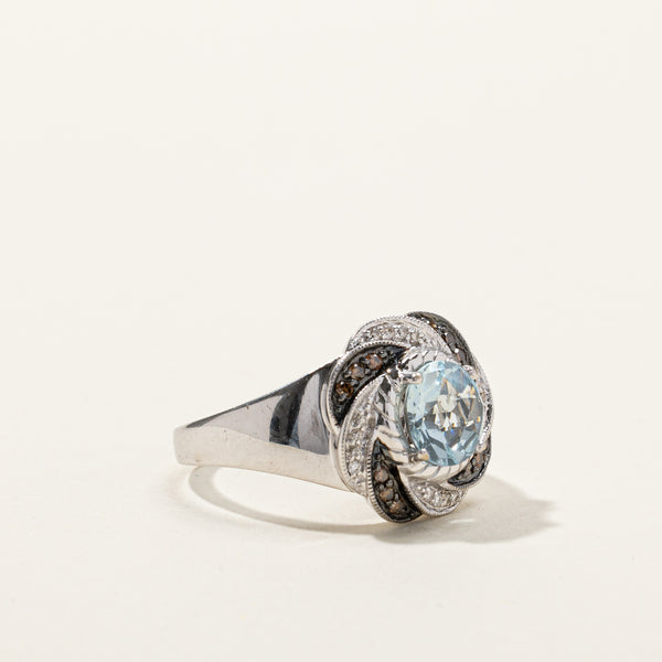 Aquamarine & Diamond Cocktail Ring | 1.50ct | 0.22ctw | SZ 9 |