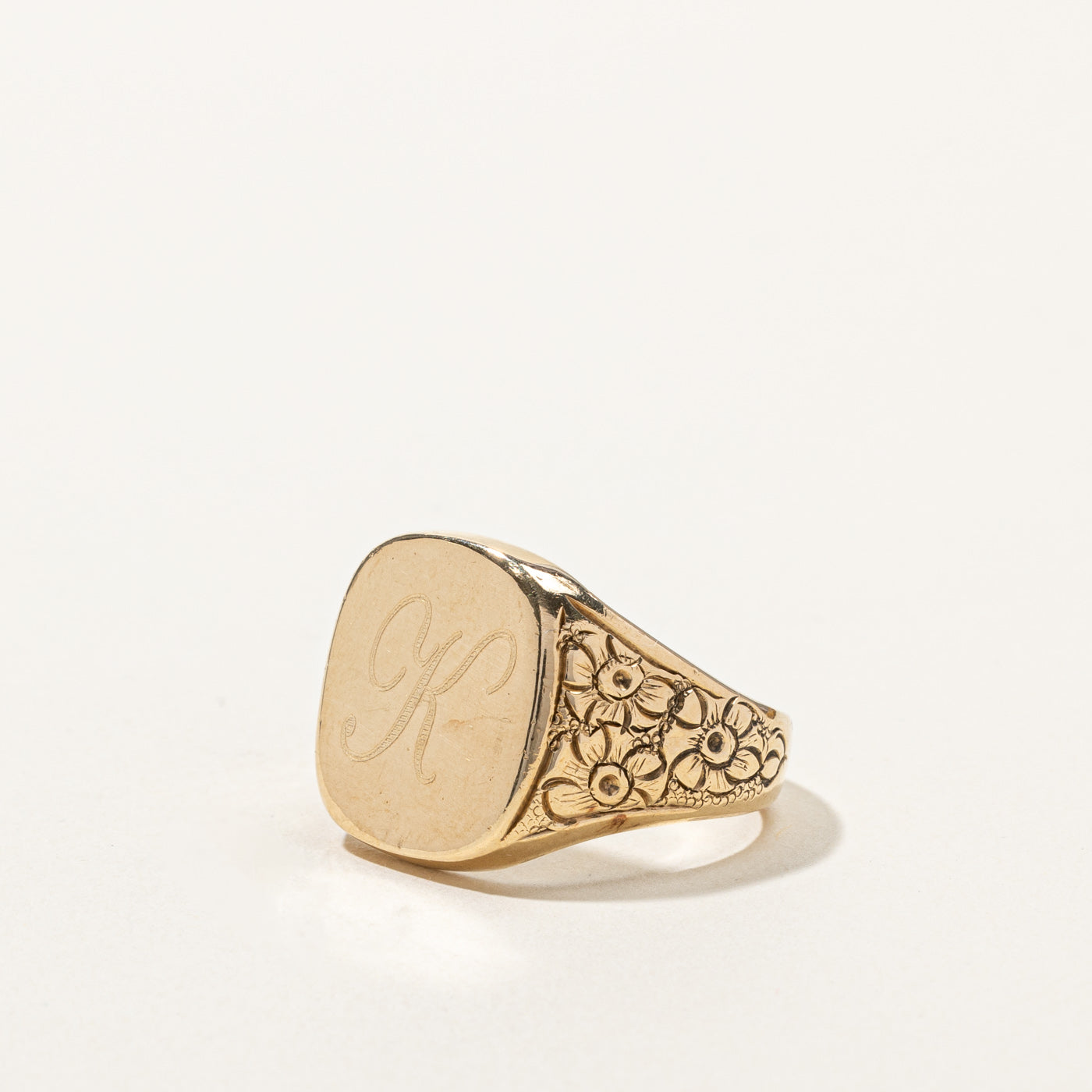 1967 London Gold Initial "K" Signet Ring | SZ 10.25 |