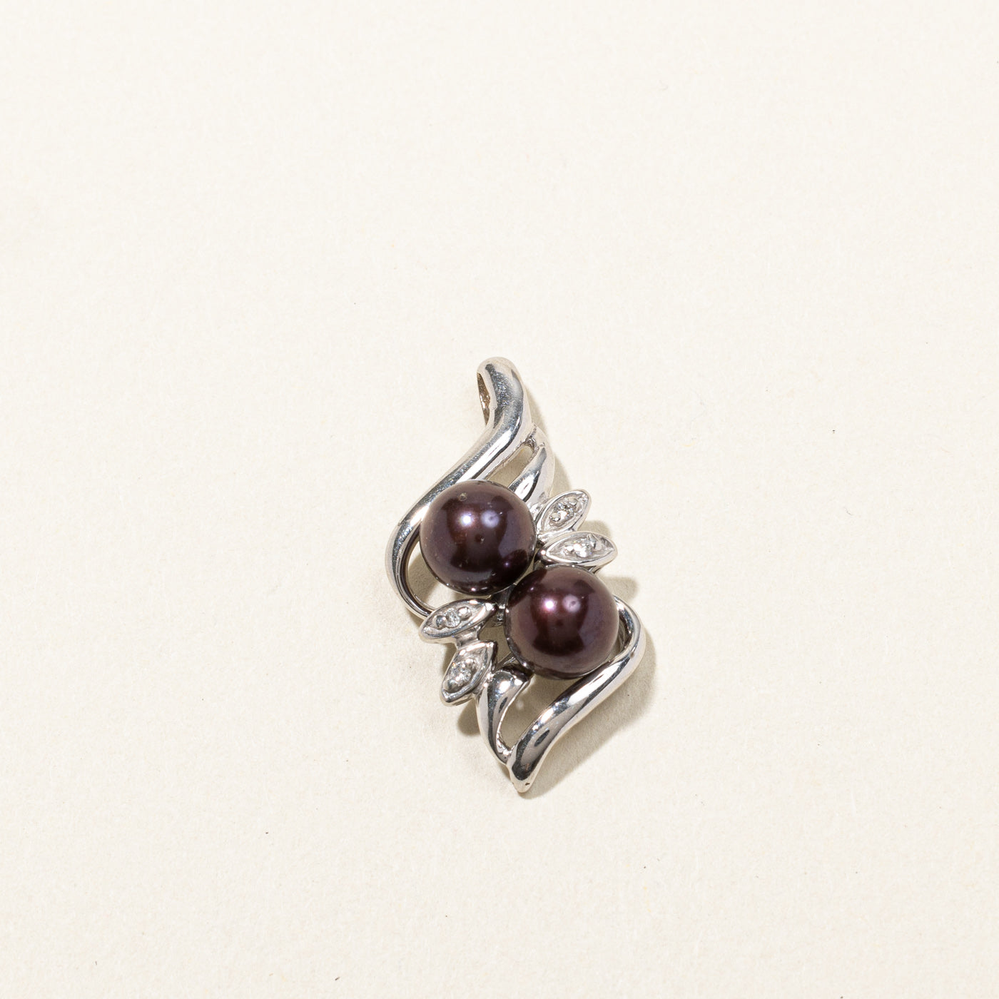 Black Pearl & Diamond Pendant | 0.02ctw |