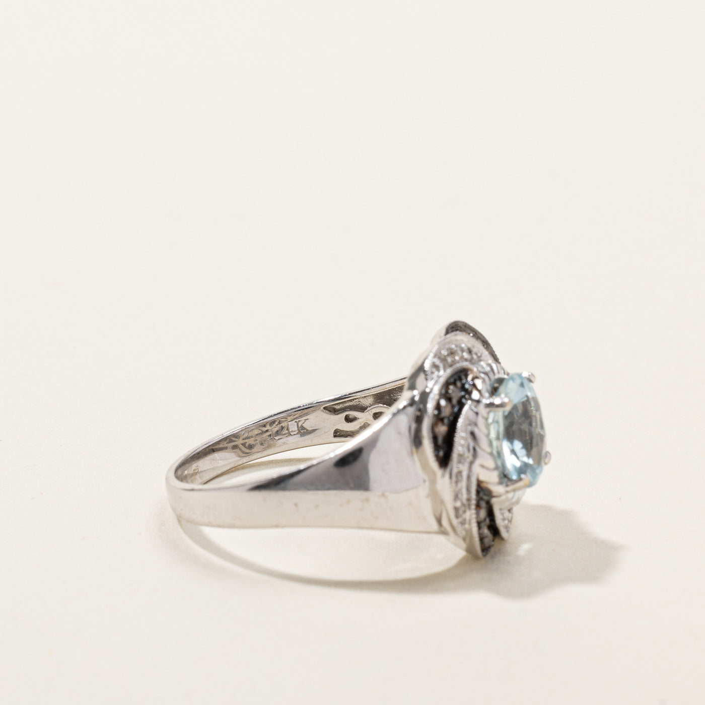 Aquamarine & Diamond Cocktail Ring | 1.50ct | 0.22ctw | SZ 9 |