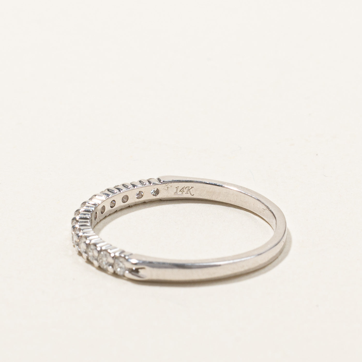 Pave Set Semi Eternity Diamond Band | 0.20ctw | SZ 6.5 |