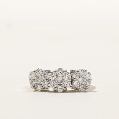 Floral Cluster Set Diamond Ring | 1.29ctw | SZ 7 |