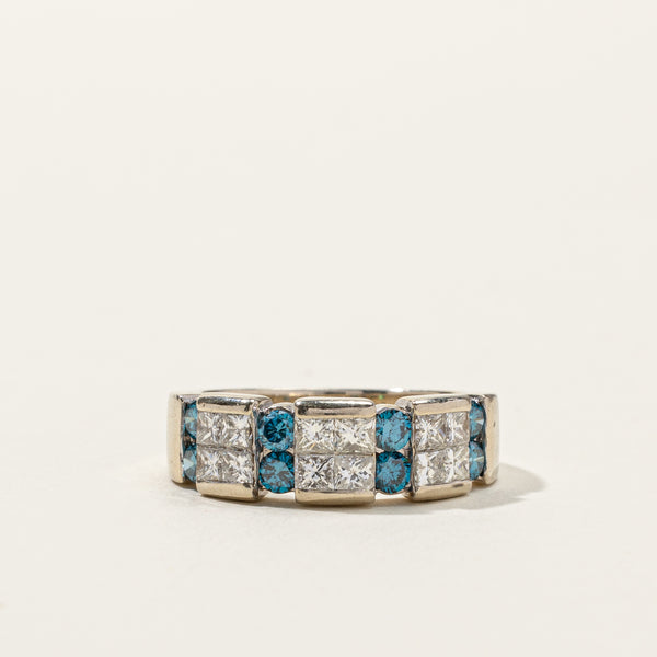 Cluster Blue Diamond Ring | 1.56ctw | SZ 6.5 |